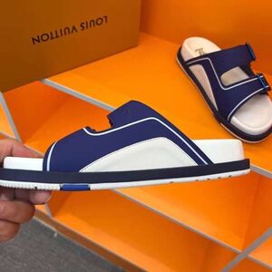 Men's Lv Slipper -Nevy white