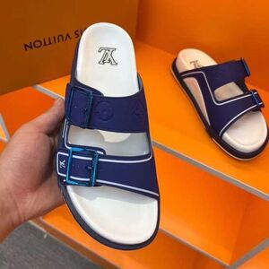 Men's Lv Slipper -Nevy white