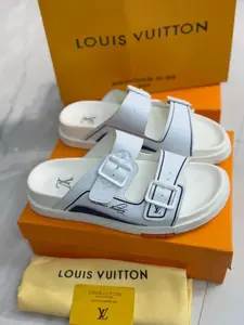 Men's Lv Slipper -white nevy