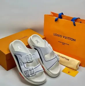 Men's Lv Slipper -white nevy