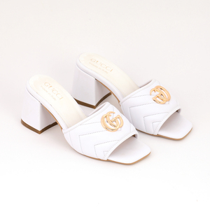 Gucci high heel slipper - white
